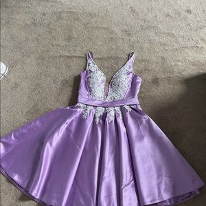 Beautiful satin short A-line sleeveless dress